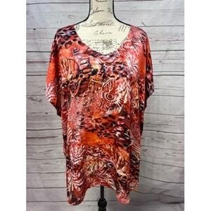 M96-Simonton Says pink/red 2x blouse‎